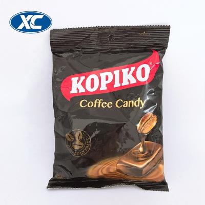 China Mid Flap Sealed Flat Bag / Custom Lap Heat Seal Coffee Candy Packaging Bag With Euro Hanging Hole for sale