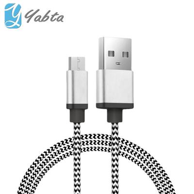 China Aluminum Head Nylon Braided USB Cable Yabta Mobile Phone Accessories For Apple iPhone 3ft 1M Aluminum White Braided USB Cable for sale