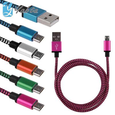 China Mobile Phone Accessories Factory Manufacture High Quality Micro Stripe Braided USB Cable For Android For iPhone for sale