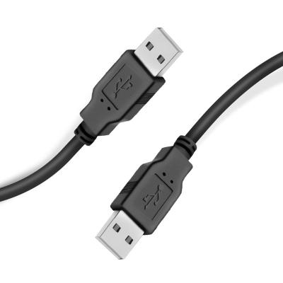 China Phone Black USB 2.0 Type A Male To Type A Male Extension Cable AM ​​To AM Cord for sale