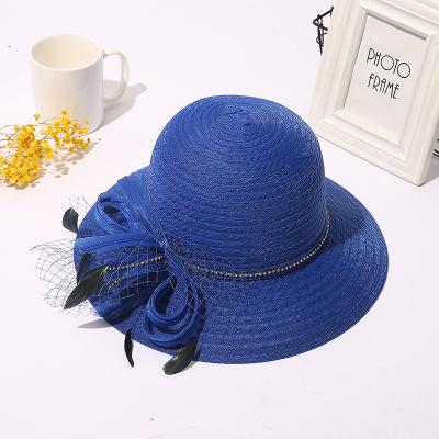 China Lady Church Hat Fashion Flower Diamond Chain Wedding Headdress Cocktail Tea Bridal Tea Hat Party/Wedding/Church Organza/Running and Touring for sale