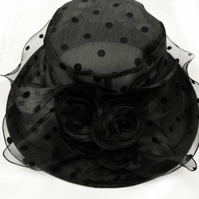 China 2021 Daily Life Enjoy Organza Stain Sun Hat Women Sun Hat Wide Brim for sale