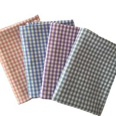 China Fusible Goods 5mm Ready Yarn Dyed Check Plaid Polyester Spandex Dobby Woven Shirt Fabric For Dress for sale