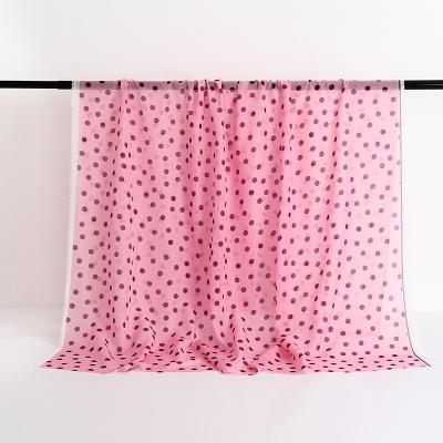 China Pink Sicily small fusible style polka dot print satin chiffon fabric for fancy dress for sale