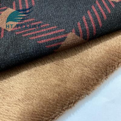 China Waterproof 2020 winter polyester print single brush fleece knitted fabric for winter hoodiers for sale