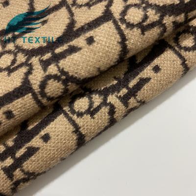 China Multicolor winter luxury brand viable fancy jacquard knit jacquard hacci blend fabric for italian garments for sale