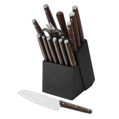 China Disposable Knife Block With Kitchen Knives Set 14 Pieces Cuchillos De Carne Obst Koch Messer for sale