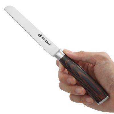 China Boobar Small Jagged Tooth Bread Knife Outdoor Disposable Serrated Mini Kitchen Knife Stainless Steel for sale