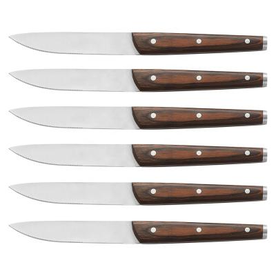 China 6pcs Disposable Stainless Steel Kitchen Knife Set Non-Stick Coat Yangjiang 4.5 Inch Steak Knife Set for sale