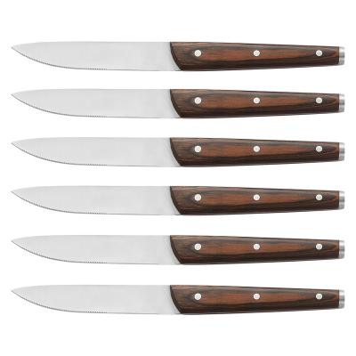 China Disposable Premium Quality 7 Pcs Kitchen Knife Set Masks 5 Inch Unserrated Steak Knife for sale