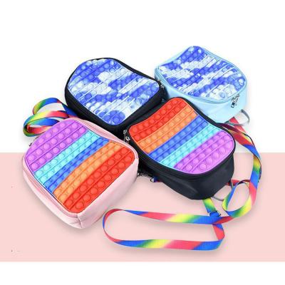 China Wholesale 3pcs Waterproof Pop It Doll Push Pop Bubble Backpack,Cute Lady Children School Bag Pop Backpack for sale