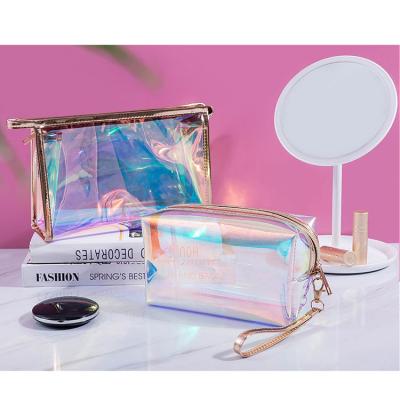 China Fashion 3pcs dropshipping transparent PVC jelly makeup organizer bag, women lace up clear PVC toiletry bag pretty zipper holder for sale