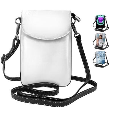 China LOW MOQ 7.6 inch waterproof wholesale cross - body shoulder phone bag, small fashion phone purse custom printing leather cross - body for sale