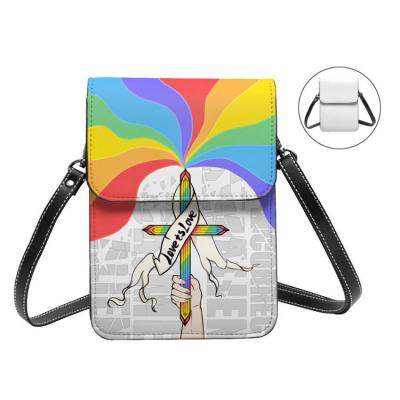 China 3pcs MOQ Waterproof Crossbody Phone Clutch Cross Purses, Custom Printing Women Waterproof Leather Phone Bag Cross - Body for sale