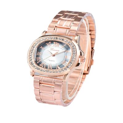 China Classic square Roman men and women multiple time zone fashion surface steel band watch manufacturers direct sales rose gold watches for sale