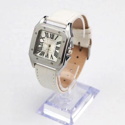 China Multiple Time Zone Fashion Square Watches Women Men Classic Luxury Leather Band Wrist Quartz Watches for sale