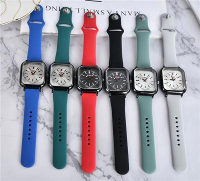 China Multiple Time Zone New Products Couples Stainless Steel Square Genuine Leather Strap Quartz Wristwatch for sale