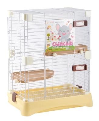 China Wholesale Viable Small Animal Cage Pet Cage With Two Plastic Platforms Deluxe Cage For Chinchilla Ferret for sale