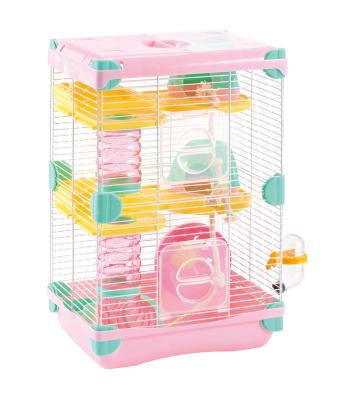 China 2022 New Design Hamster Cage Viable Small Double Platform Cage Top Quality Easy To Clean Hamster Cage for sale