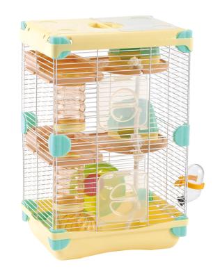 China Double Layers Platform Viable Durable Hamster Cage Portable Pet Breeding Cage Landscape House Hamster Cage for sale