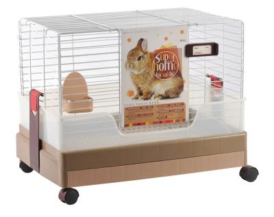 China Durable Hot Sale Viable Pet Cage Breeding Rabbit Cage Portable Small Animal Cages With Wheels for sale