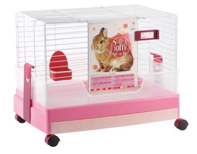 China Viable Portable Small Animal Cages With Wheels Wholesale Indoor Blue Rabbit Cage Durable Pet Cage Supplier for sale