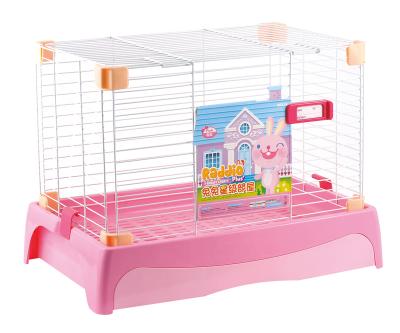 China Wholesale Viable Indoor Pink Rabbit Cage Standard Rabbit Cage With Slide Out Tray for sale