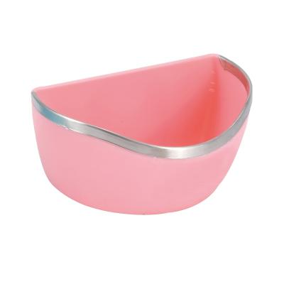 China Wholesale Automatic Rabbit Bowl Pet Food Bowl Steel-edge Food Feeding Bowl For Rabbit Chinchilla Ferret for sale