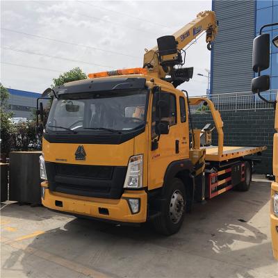 Cina 4x2 Euro 6 Howo Sinotruck 8 tonnellate Flatbed Wrecker Truck Granata montata in vendita