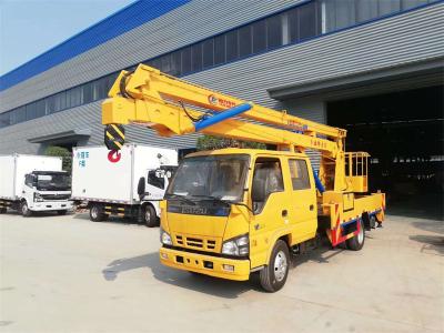 中国 4x2 ISUZU 14m 高空空作業トラック 折りたたむ腕 双列キャビン 販売のため