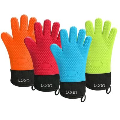 China Oven Cotton Heat Resistant Kitchen Gloves Sustainable Silicone Gloves for sale