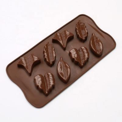 China Wilton Leaf Shape Candy Silicone Viable Chocolate Molds for sale