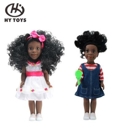 China DIY PLAY HUADA 2020 USA ASTM standard 14 inch fashion girl beauty Bla skin doll American vinyl baby girl dolls for children for sale