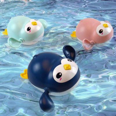 China Bath Toy Toddler Bathtub Pool Wind Up Floating Chain Bath Animal Cogs Baby Water Play Penguin Bedroom Beach Bath Toys Eco-Friendly for sale