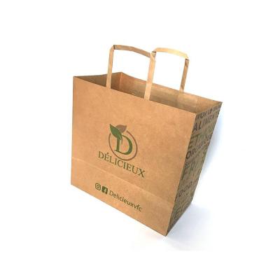 China Hot Selling Recyclable Gift Wrapping Paper Shopping Brown Branded Paper Bag With Logo Print for sale