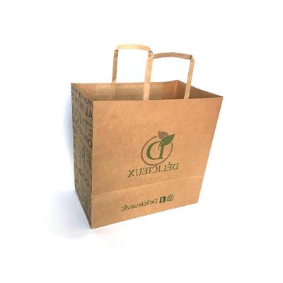 China Environmental Protection Recyclable Recycled Brown Kraft Paper Lunch Bag For Food Packaging for sale