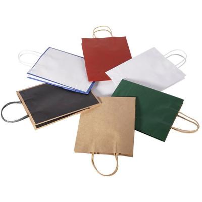 China China Recyclable Custom Printing Color Brown Kraft Paper Bag With Handle For Clothes Packing for sale