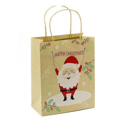 China Recyclable Custom Printed Luxury Kraft Christmas Shopping Custom Paper Shopping Bag for sale