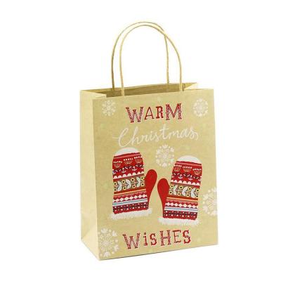 China Recyclable Custom Printing Brown Kraft Paper Resealable Personalized Custom Paper Shopping Bag For Christmas With Handle for sale