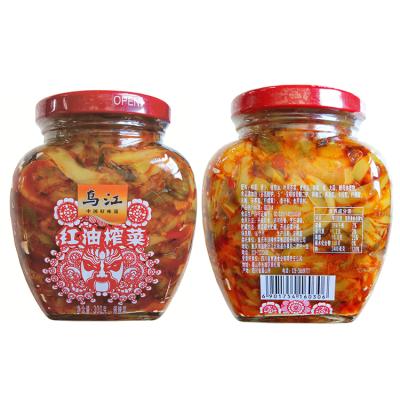 China Preserved Szechuan Pickles Zhacai Spicy Mustard With Red Oil Bottled Red Oil Mustard for sale