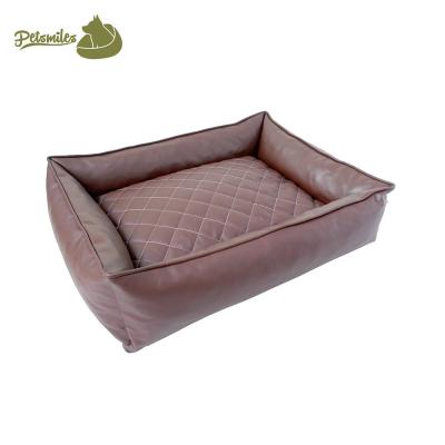 China Custom made luxury waterproof luxury dog ​​sofa bed hundebett leder leather dog bed vintage washable for sale