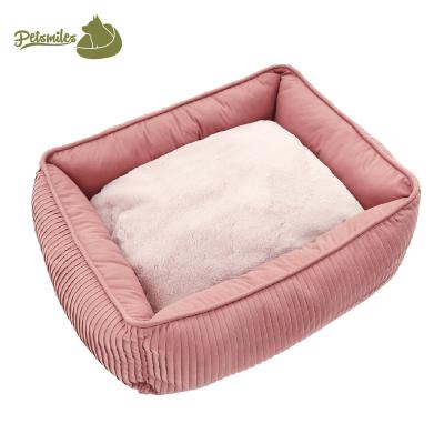 China Large Washable Rectangle Dog Bed Waterproof Luxury Cat Bed With Anti Slip Bottom for sale