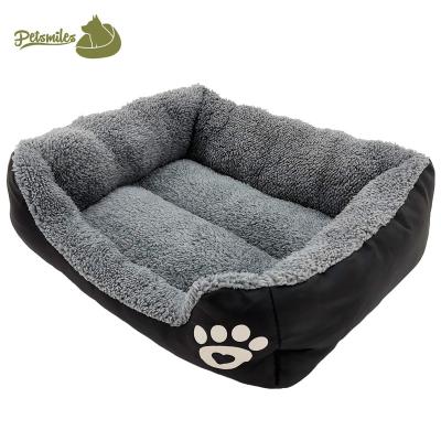 China Custom Wholesale Indoor Hot Selling Soft Rectangular Fluffy Dog Bed Waterproof With Zipper for sale