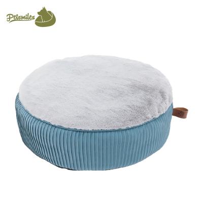 China Portable Luxury Round Washable Foam Dog Pillow Plush Dog Pillow Round Faux Rabbit Fur Blanket for sale