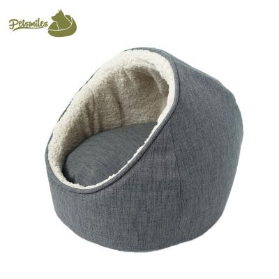 China Cute And Soft Washable Waterproof Self Warming Fluffy Cat Bed Cat Dome Bed For Small Dogs Pets for sale