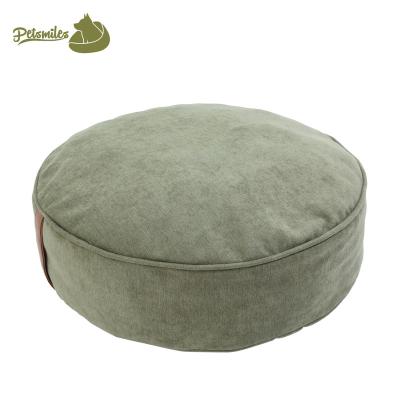 China Waterproof Indoor Water Resistant Durable Round Dog Bed Cushion For Dog With Removable Cover And Non Slip Bottom for sale