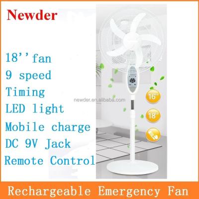 China 18 Inch AC/DC Plastic Rechargeable Floor Fan With USB And DC Charger Model 118-18H for sale