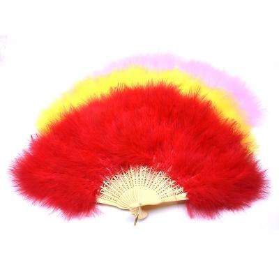 China High Quality Eco-friendly Burlesque Handmade Feather Peacock Materials Big Feather Fan for sale