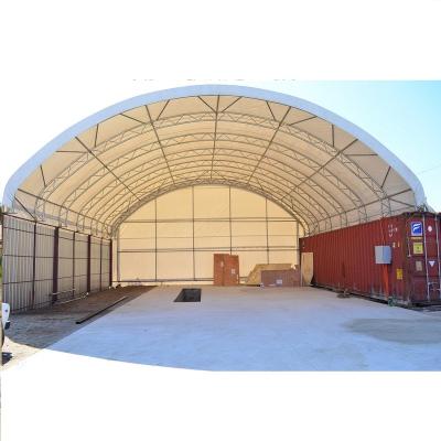 China UV-resistant; Fire retardant ; c4040 waterproof 12m wide container canopy heavy duty shipping container tent shelter, outdoor metal frame roof canopy for sale