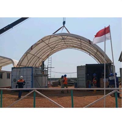 China UV-resistant; Fire retardant ; Waterproof 10m Wide 20/40 Foot Dome Container Shelter Canopy for sale